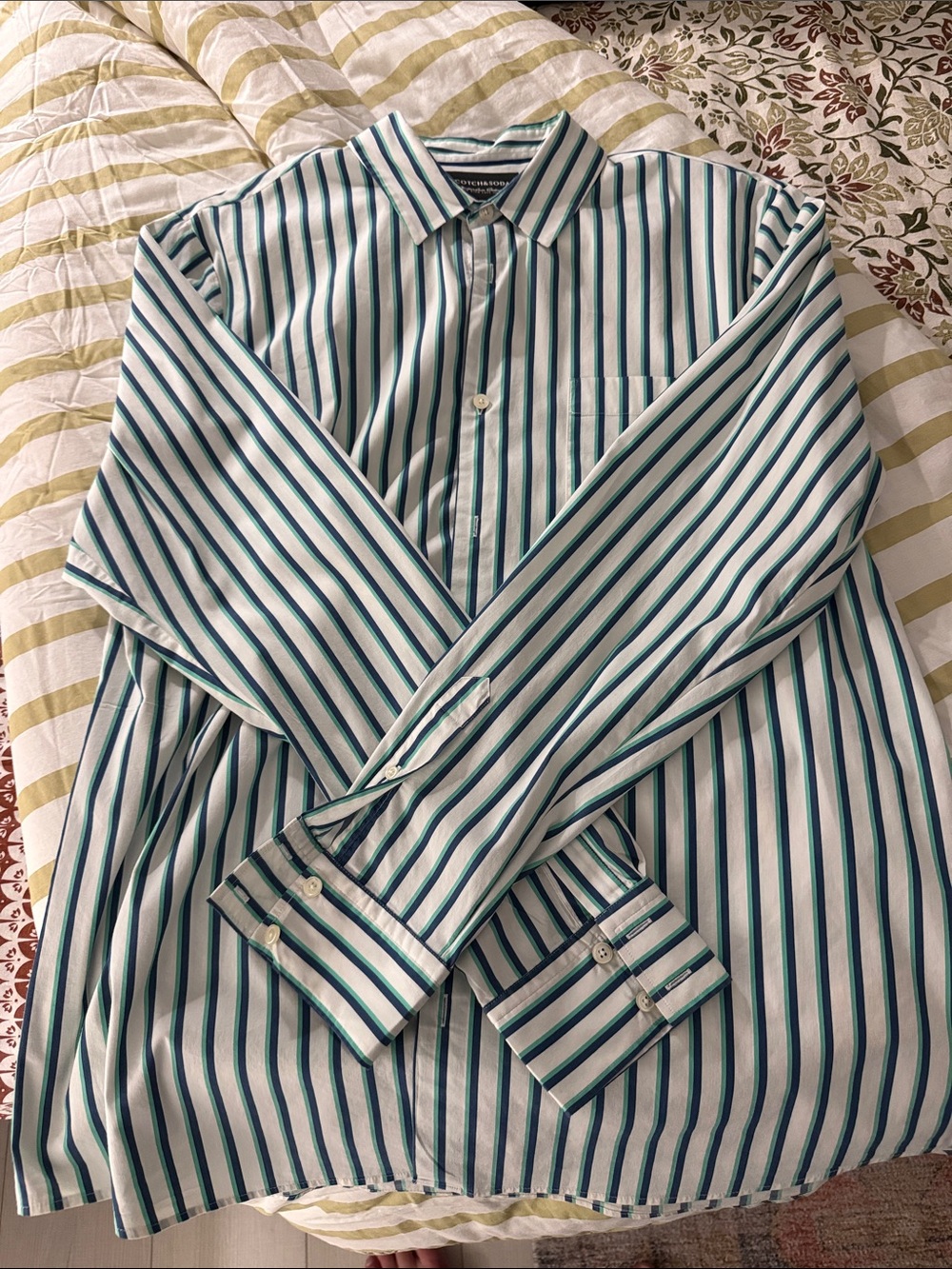 Scotch & Soda Amsterdam Couture Striped Button Down Shirt XXL